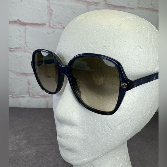Gucci Sunglasses Blue Crystal/Non-Polarized Brown Gradient Lens GG0092S - Picture 2 of 15
